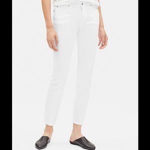 Eileen Fisher White Skinny Slim Ankle Jeans
